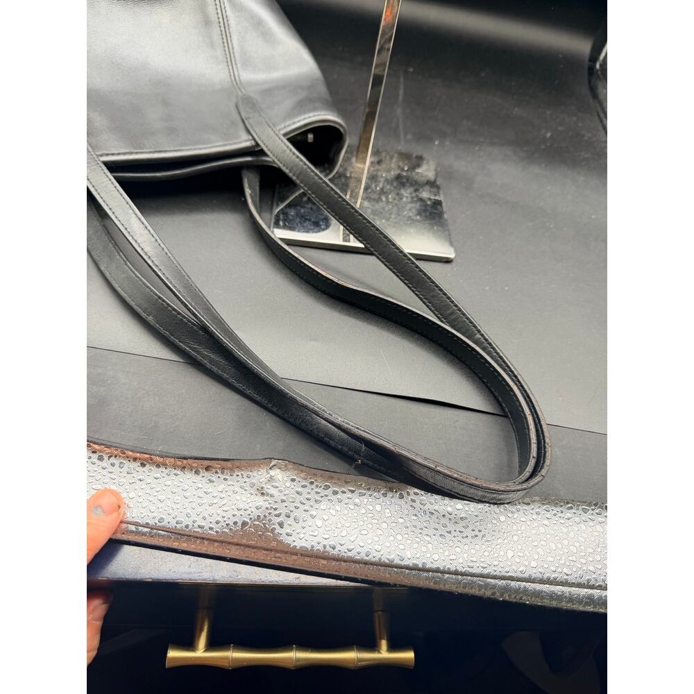 Vintage Coach Black Leather Lunch Tote Small Shoulder Bag Mexico - Picture 12 of 16